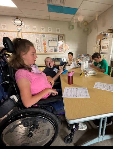 Mrs. Durbin’s class enjoyed learning about a hot air balloon festival last week. They did a science experiment with a plastic grocery bag and a hairdryer to learn how a hot air balloon flies, and they did a hot air balloon craft to help decorate their classroom. They ended the week baking a cake to celebrate two birthdays!