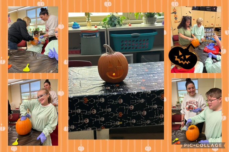 Miss Embry’s class carved a jack-o-lantern!  