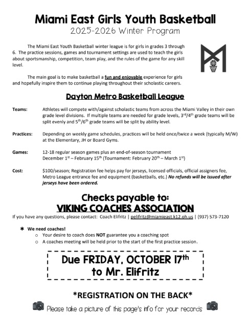 Youth Girls Basketball Signups