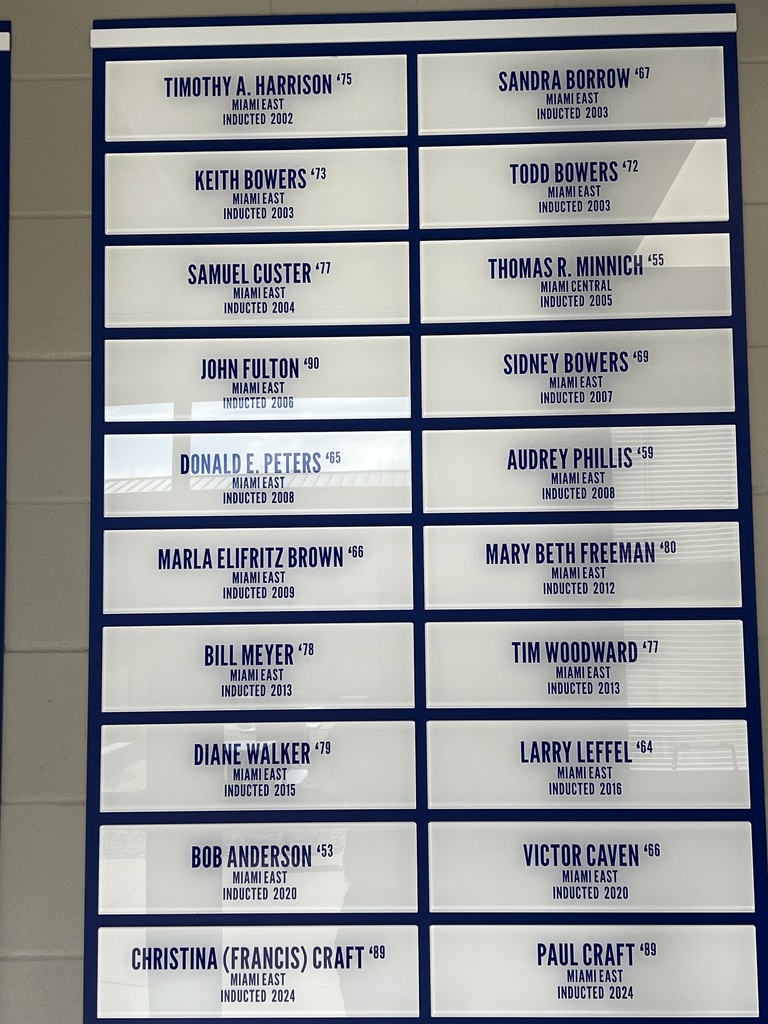 Alumni Hall of Fame Name Board