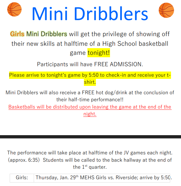 Mini Dribblers Flier