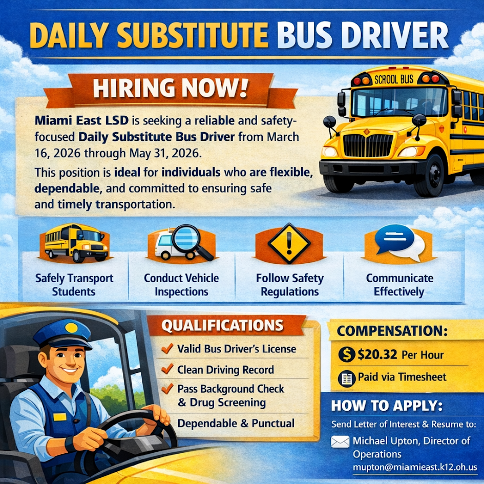 Substitute Bus Driver Flier