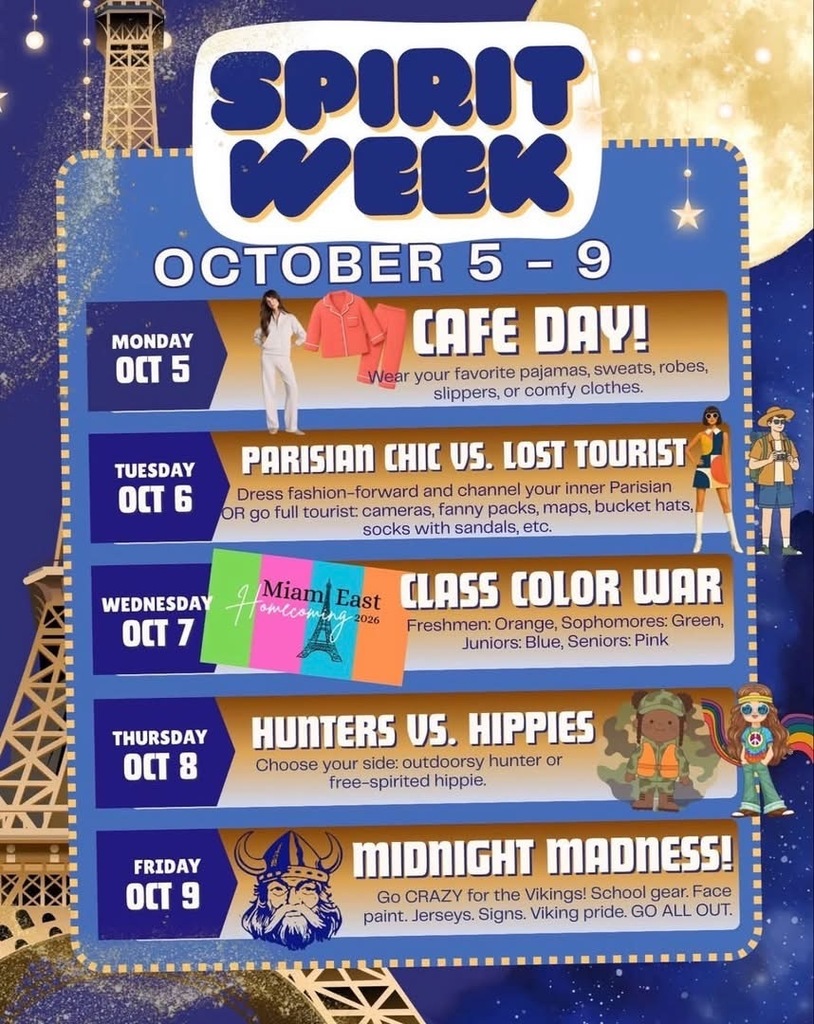High school spirit week flyer