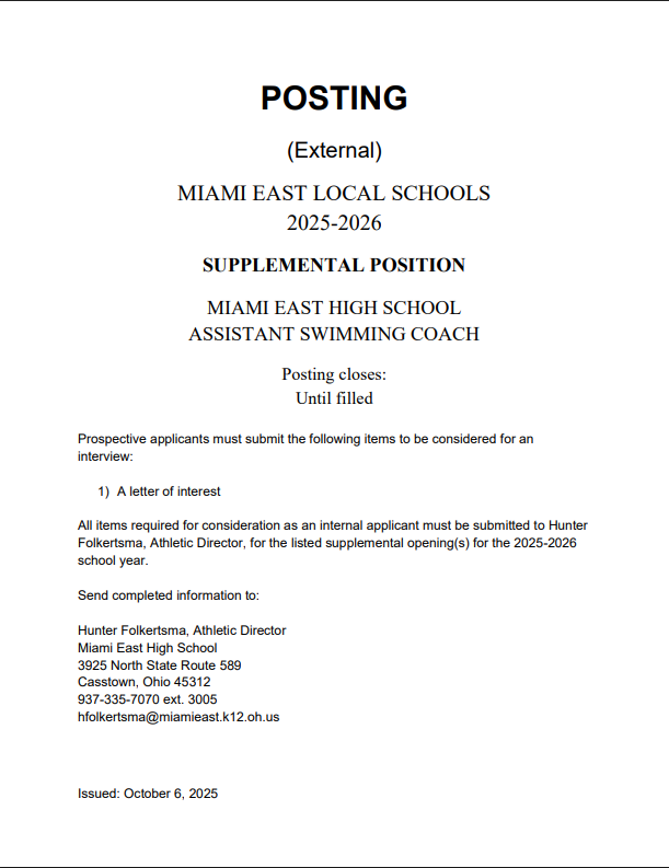 Assistant Swim Coach