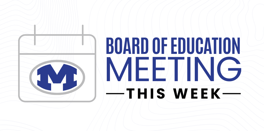 board of education meeting this week with the miamisburg M logo