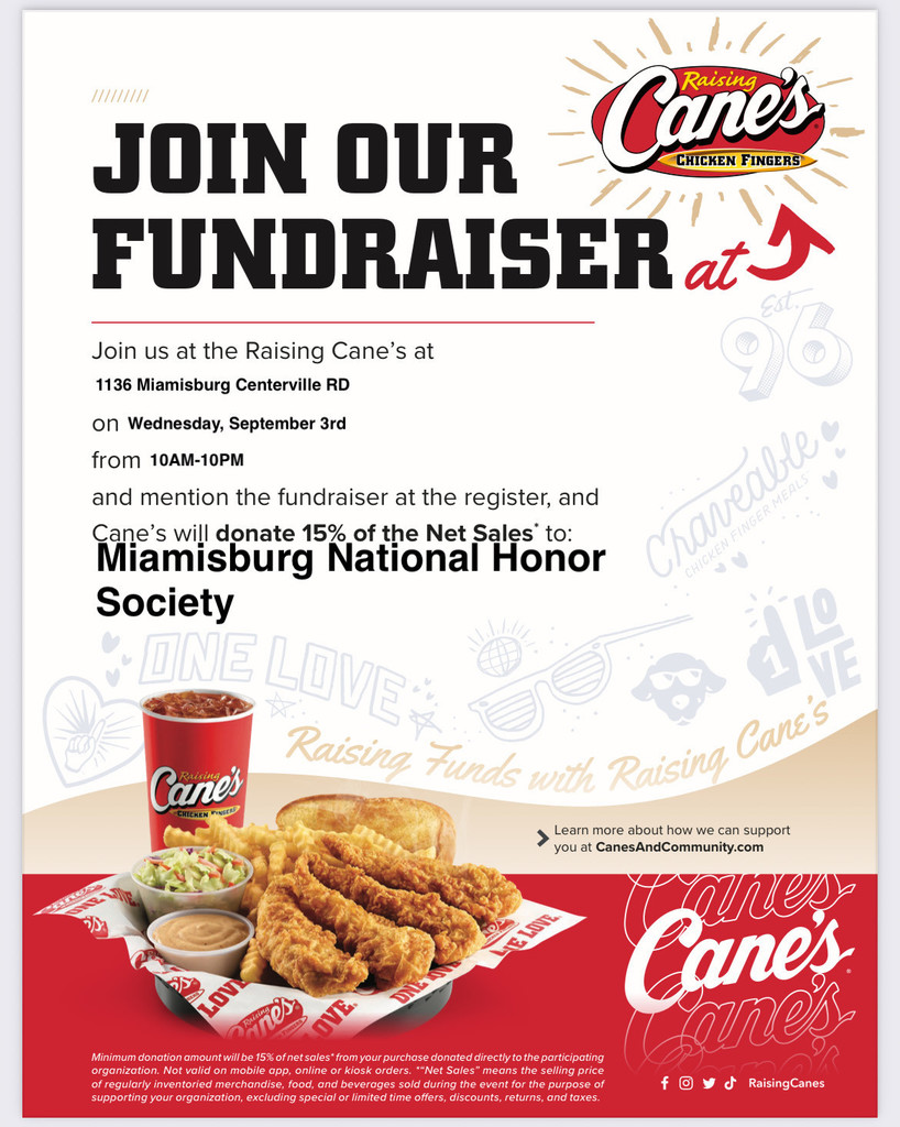 Raising Canes Dine to Donate today, 9/3/25