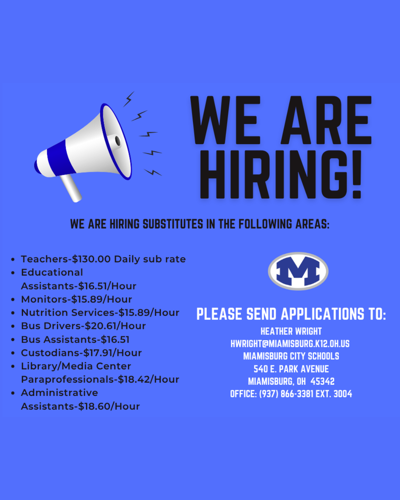 Substitute Rates - we are hiring
