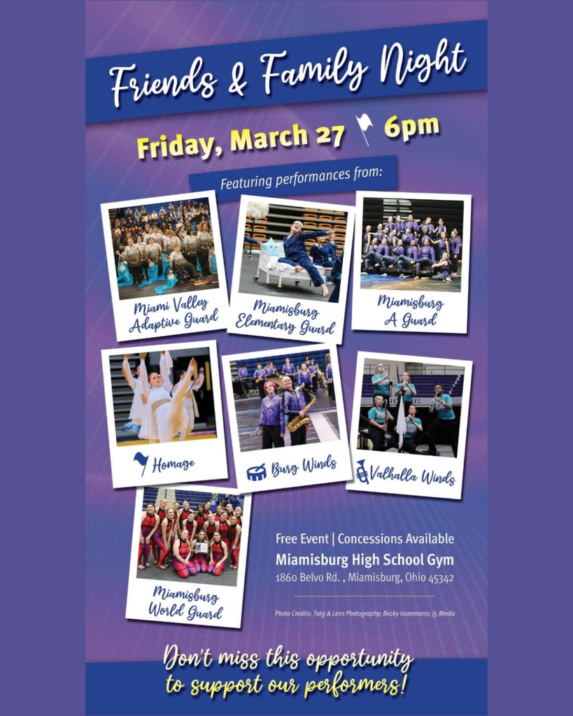 An event poster for Friends & Family Night on March 27 at 6pm. It features a collage of photos with text.