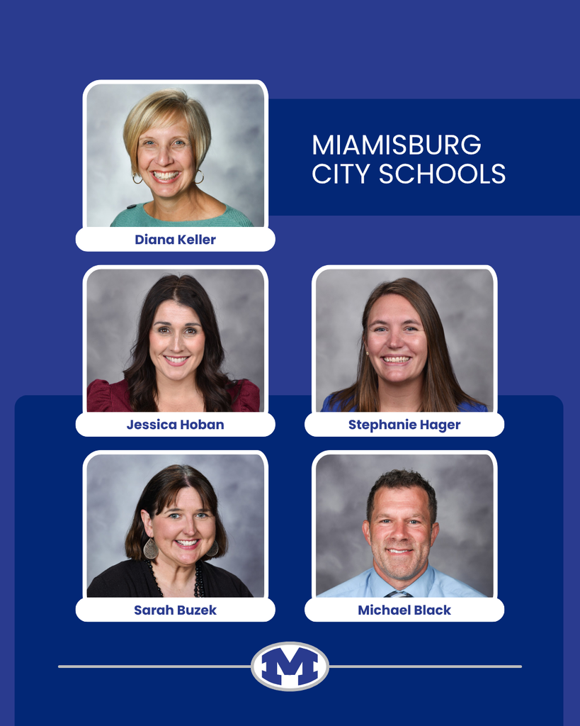 A blue background displays five staff photos: Diana Keller, Jessica Hoban, Stephanie Hager, Sarah Buzek, and Michael Black.