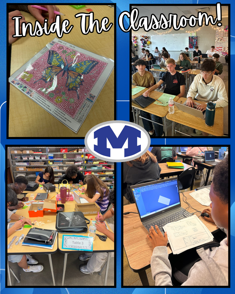 Collage showing students using laptops, working on crafts, and engaged in various classroom activities.