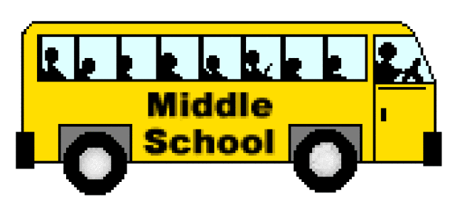 School bus with the words middle school on the side