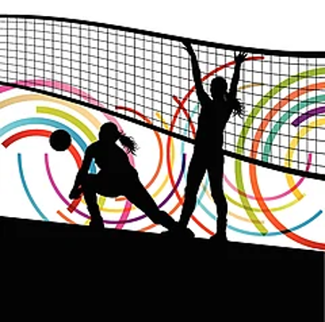 women playing volleyball