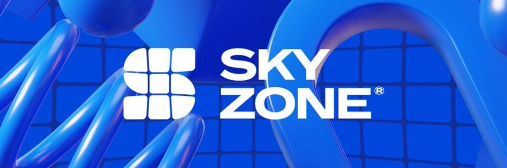 Blue and white sky zone logo
