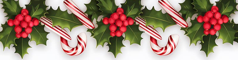 Candy canes and holly berries