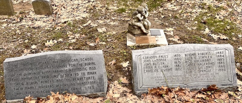 Markers at the lost orphans' gravesite