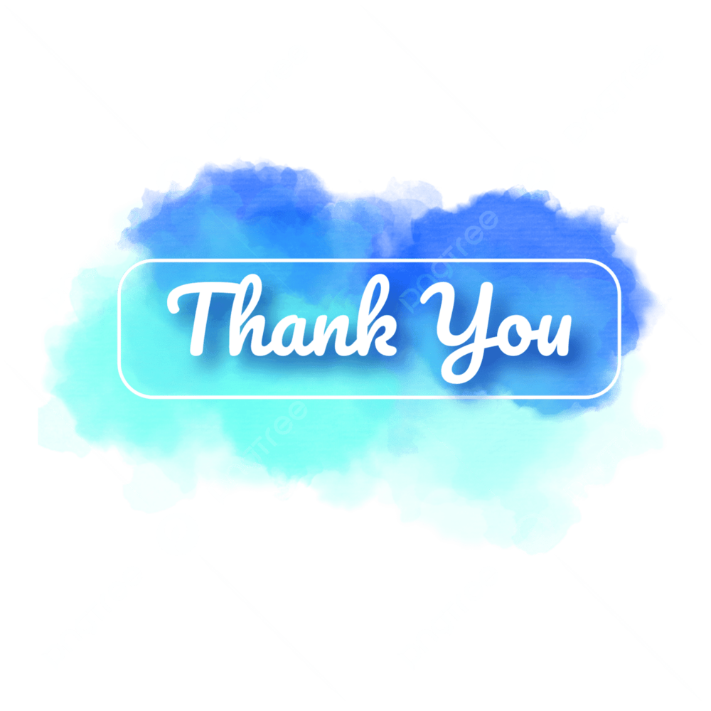 Thank you in a blue cloud