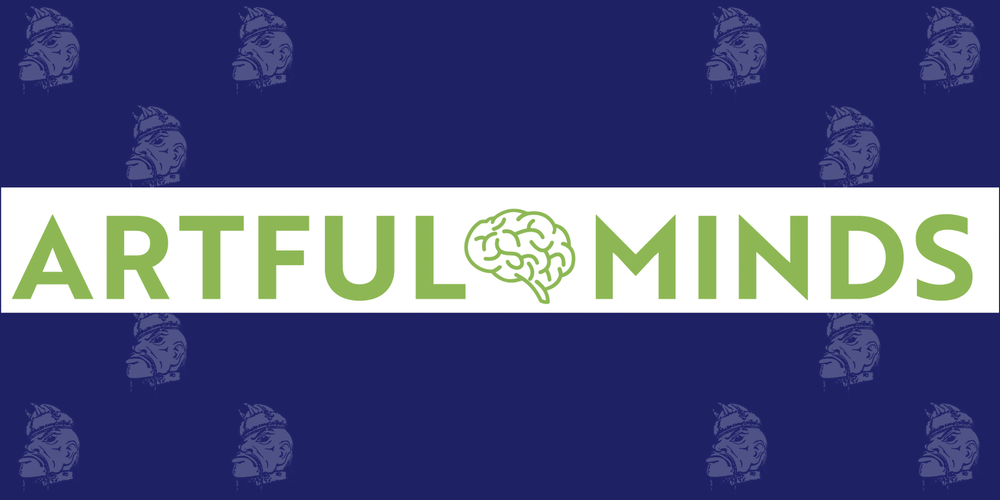 Artful Minds logo with a brain between the words