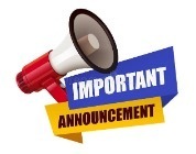 megaphone with text Important Announcement
