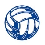 Blue and white volleyball