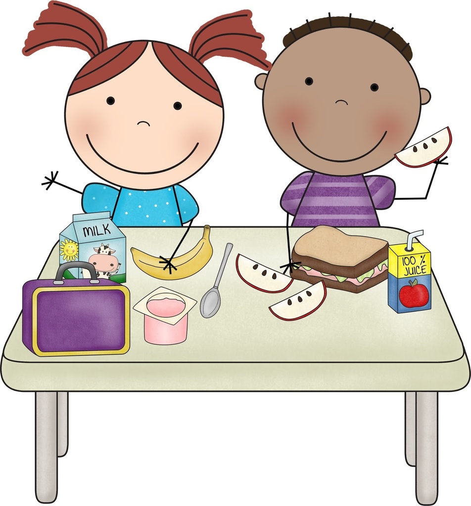 Kids at a table eating lunch