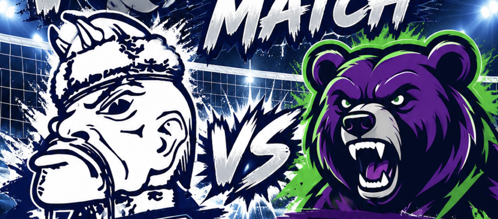 Tartar mascot vs Kensington mascot with partial text "Match" at the top.