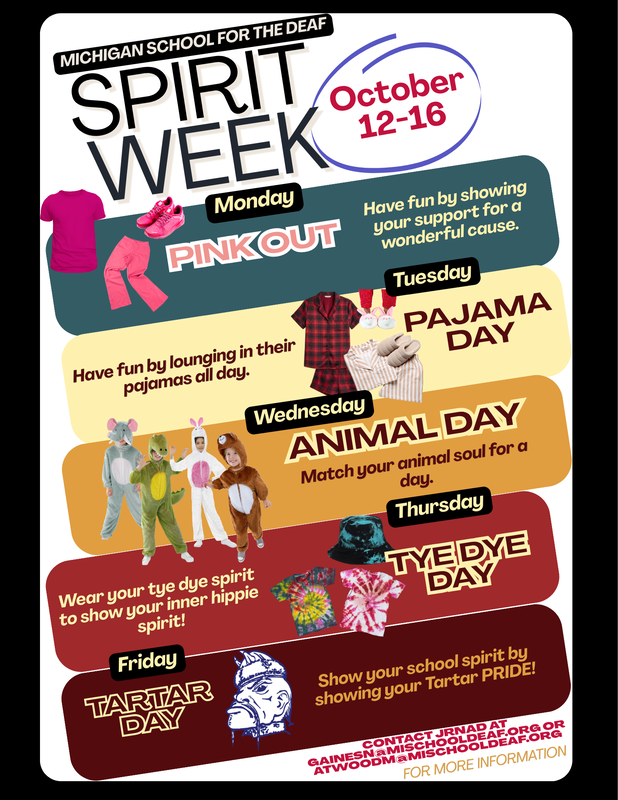 Spirit week flyer