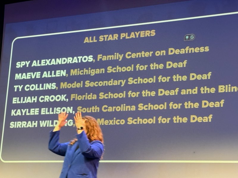 Board listing the six Students who were chosen as All Star Players