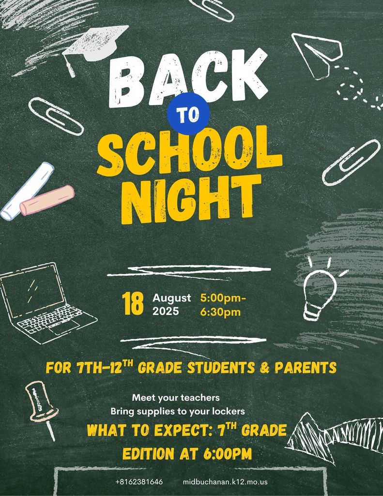 Green Chalkboard Illustrative Back To School Event Flyer