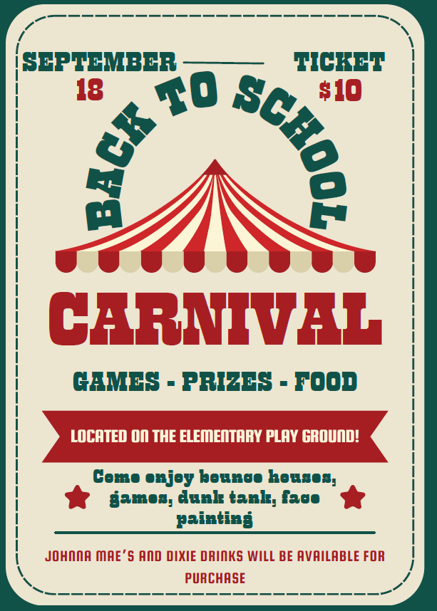 5-7 pm, School Carnival