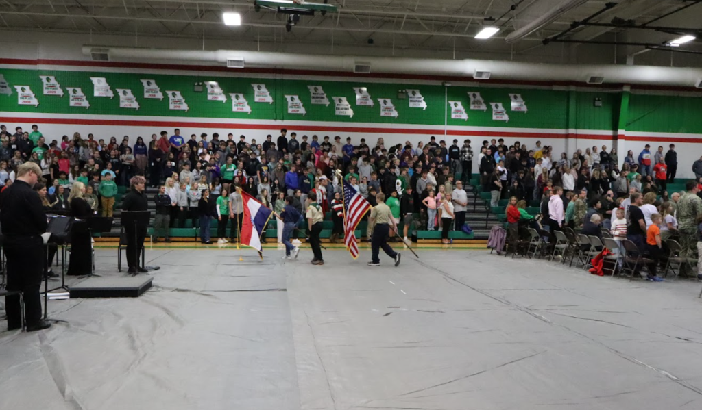 Troop 43 retiring the colors