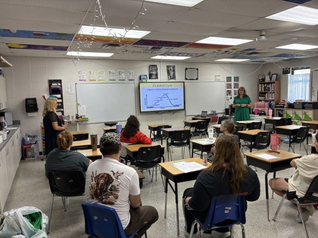Presentation with seated paraprofessionals