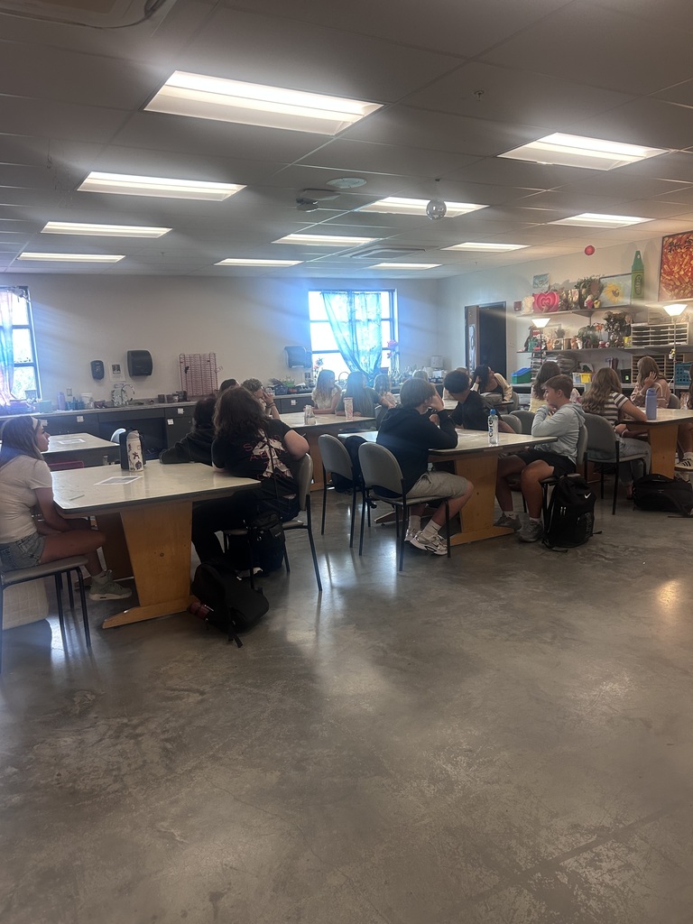 Students in art class