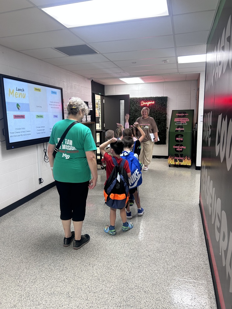 Kindergarten students on a building tour