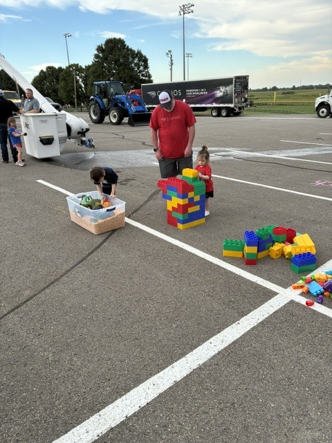 Family building giant lego blocks