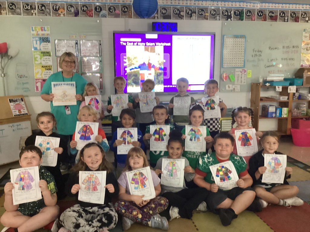 Ms.Buckler’s class celebrating 9-2-5 with the Coat of Many Colors