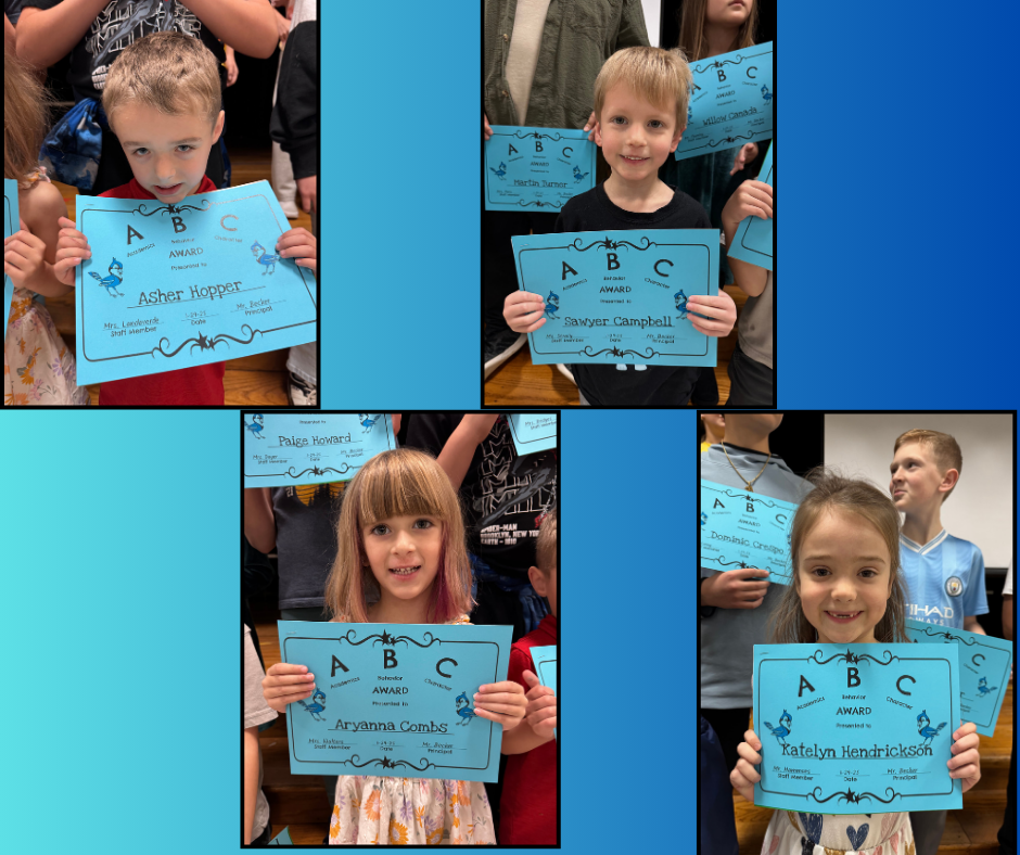 Image of students chosen for student of the month. 