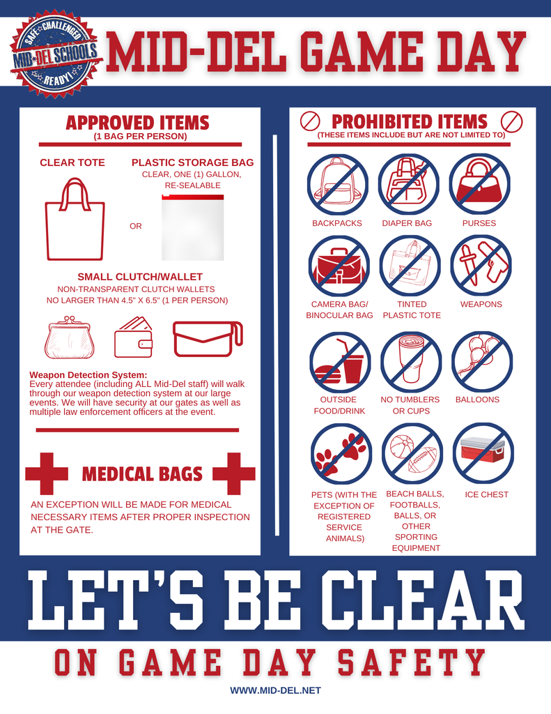 Graphic of Mid-Del Music Festival information and security protocol.