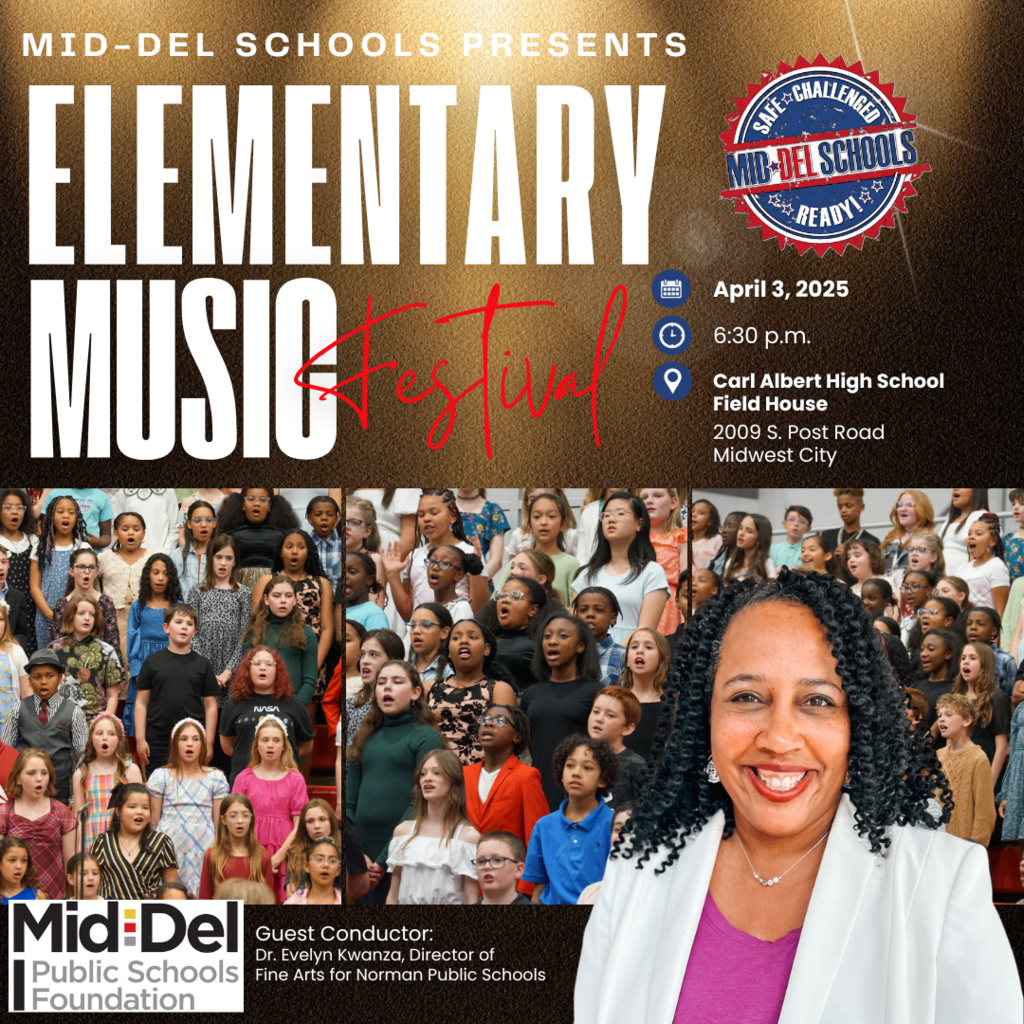 Graphic of Mid-Del Music Festival information and security protocol.