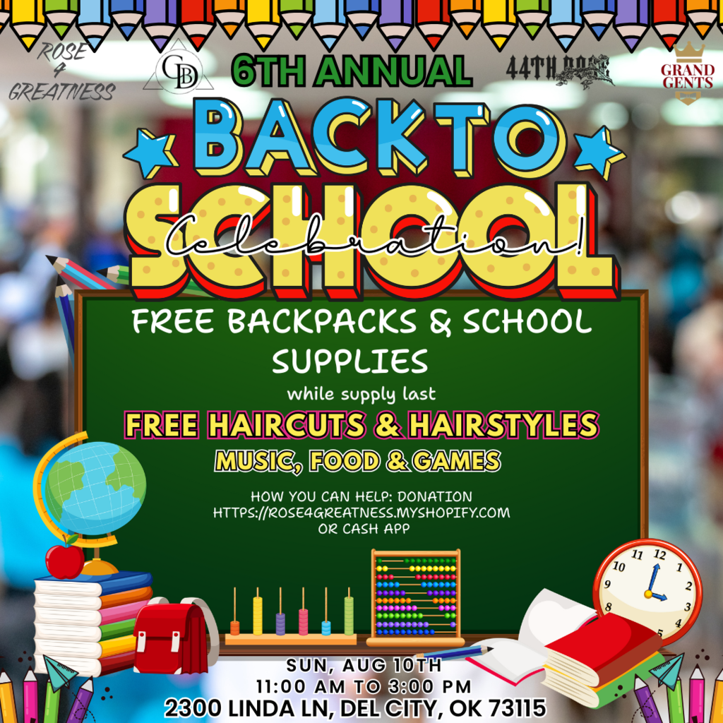 Please join us at DCMS on August 10 from 11am to 3pm. We will have free haircuts and hairstyles along with music, food and games. We will also have free backpacks and school supplies while supplies last.