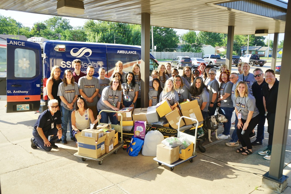 SSM Health St. Anthony delivers school supplies to Country Estates Elementary