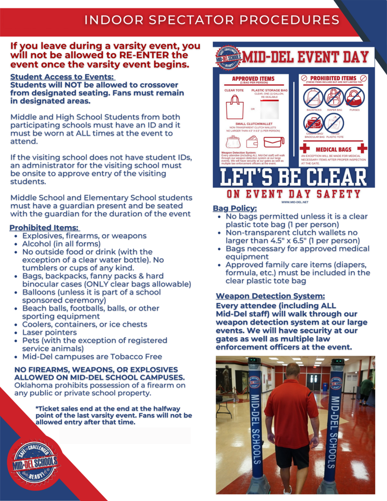 Indoor spectator procedures