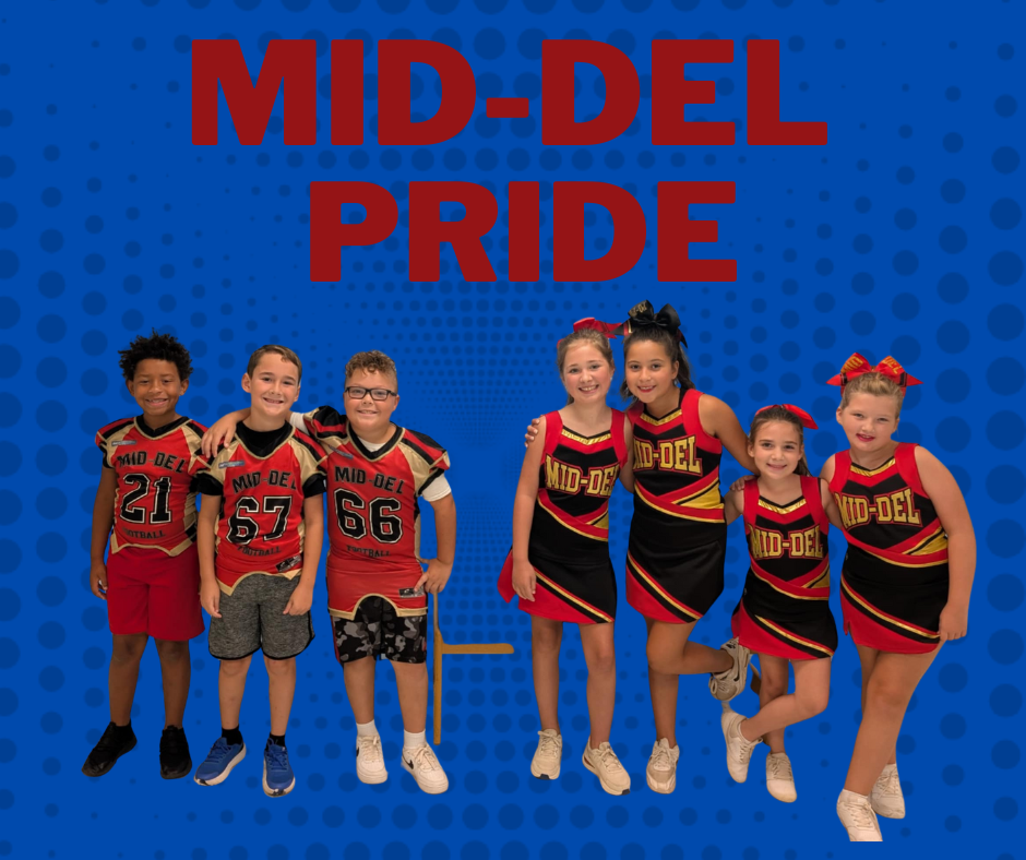Picture of students dressed in their Mid-Del gear at school.