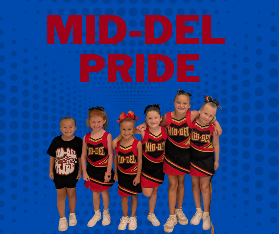 Picture of students dressed in their Mid-Del gear at school.