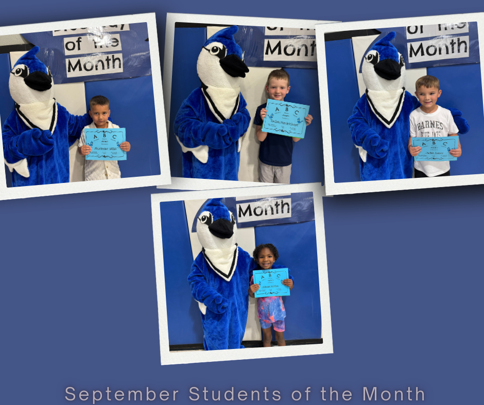 Pictures of September Students of the Month.