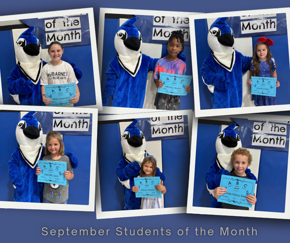 Pictures of September Students of the Month.