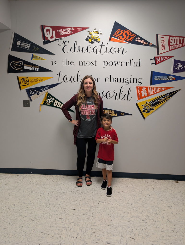 Image of students wearing college and tech shirts.