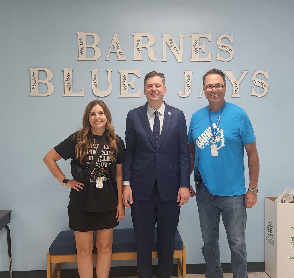 Picture of Mayor David Holt with Mrs. Paris and Mr. Becker.