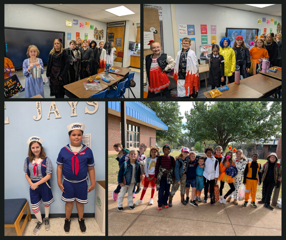 Images of students and staff dressed as their favorite characters.