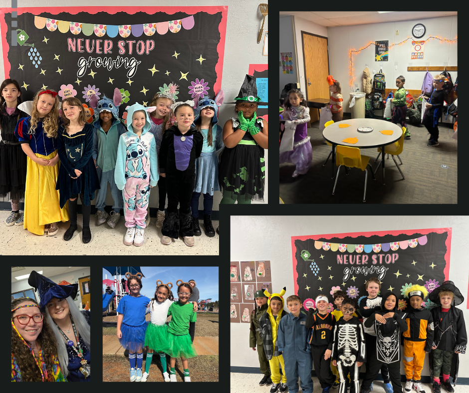 Images of students and staff dressed as their favorite characters.
