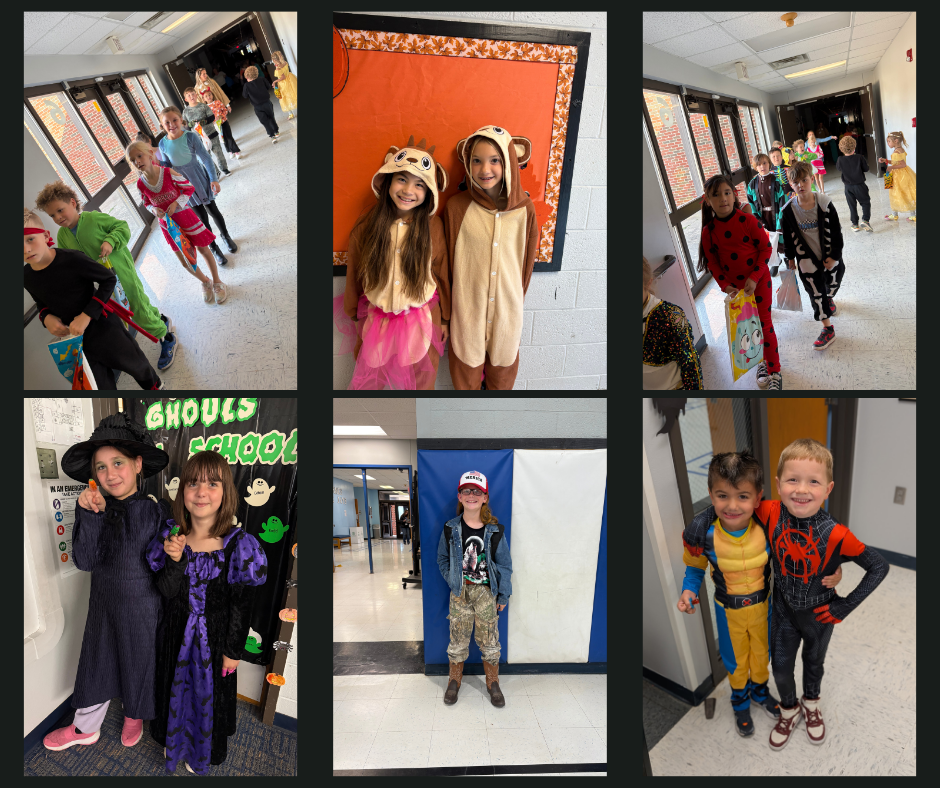 Images of students and staff dressed as their favorite characters.